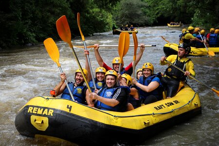 Rafting boat rapids photo