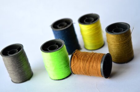 Green Cool Colors Threads Spools photo