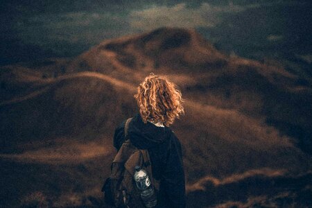 Backlight climber climbing photo