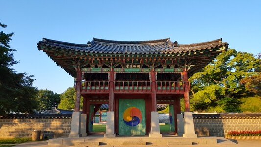 Cultural property autumn sky republic of korea photo