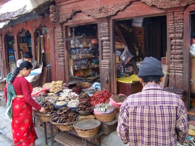 Traditional shops in Kathmandu photo