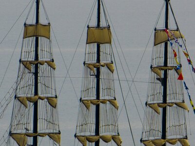 Canvas sailing vessel sailing boat