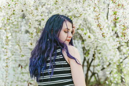 outdoor portrait of a beautiful Caucasian woman photo