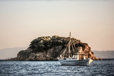 Boat in water photo