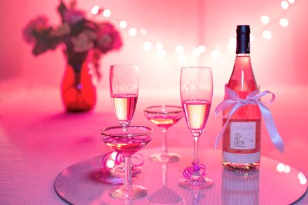 Pink Wine Champagne Drinks photo