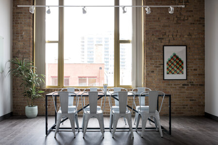 Conference Room with a Brick Wall photo