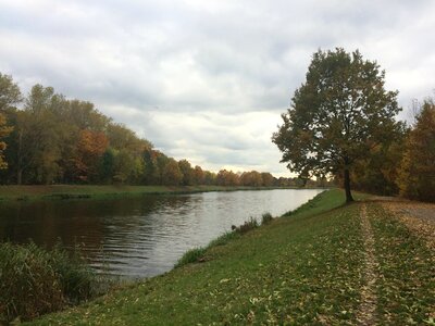 Autumn bank canal photo
