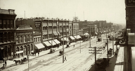 Part of main street 1890 in Salt Lake City, Utah photo