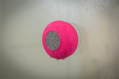 Pink Waterproof Speaker Ad photo