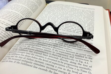 Eyeglasses business book photo