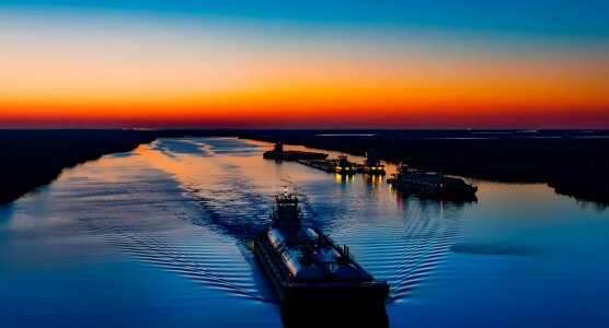 Beach boat dawn photo