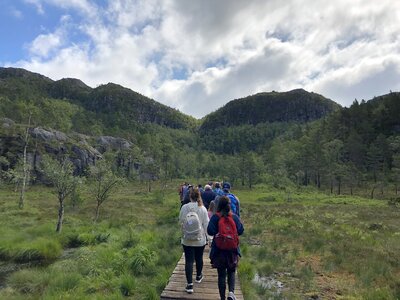 Hiker mountain climber mountain climbing photo