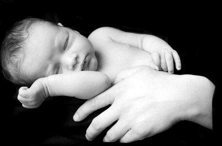 Baby black and white blanket photo