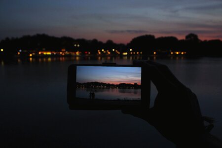 Beach city river photo