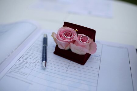 Wedding Ring document paper photo