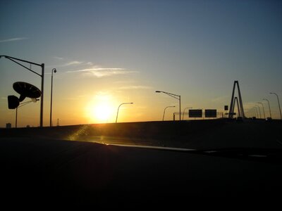 Road safe sunset photo