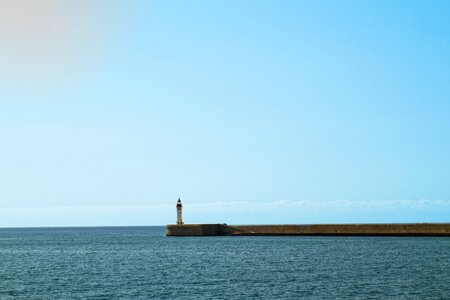Lighthouse breakwater harbor almeria
