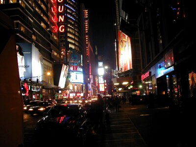 Evening neon traffic