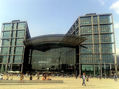 Central station berlin glass facade photo