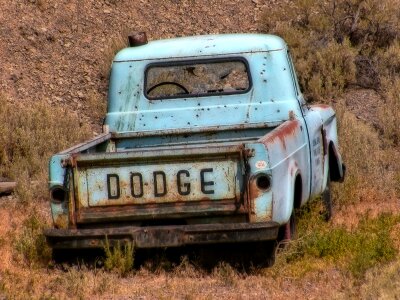 Dodge blue rusty photo