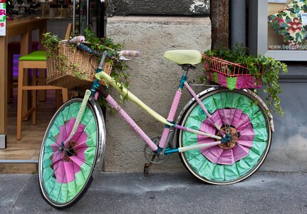 Fabric pastel colours shopping basket