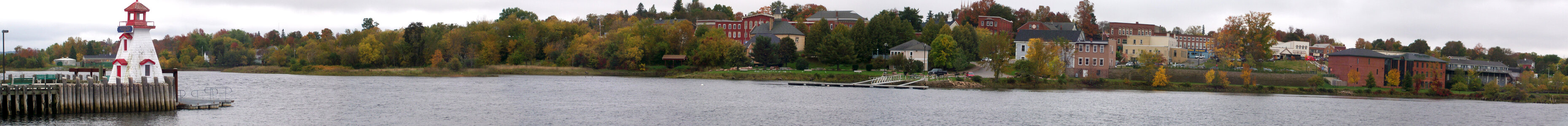 Calais viewed from St. Stephen across the St. Croix River in Maine photo