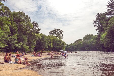 Beach crowd people photo