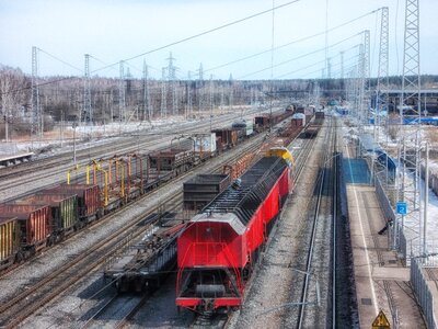 Station train-yard railway photo