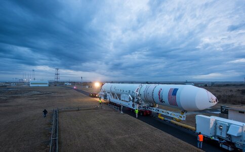 Antares Rocket Rolls Out at NASA's Wallops Flight Facility