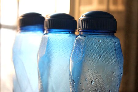Beverage blue bottle