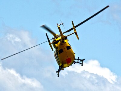 Blue Sky helicopter propeller photo