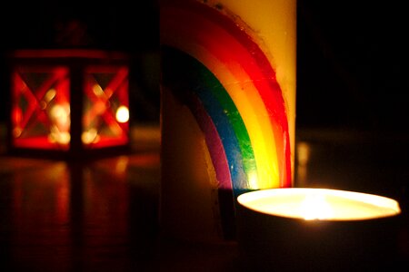 Rainbow relaxation candlelight