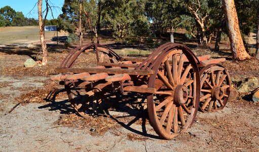 Wagon wheels scrap rusty photo