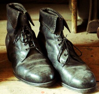 Old black age shoe photo