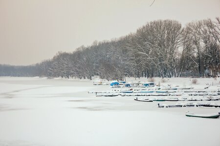 Lake frozen harbor photo