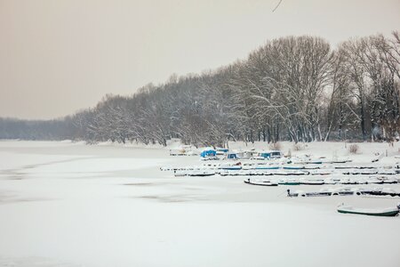 Lake frozen harbor