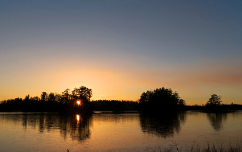 Sunset lake landscape