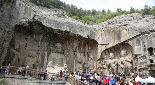 Longmen Grottoes with Buddha's figures photo