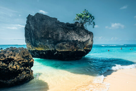 Large Rock on Beach photo