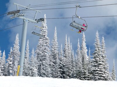 Canada ski lift wooden chair lift sport photo