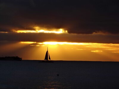 Backlight beach boat