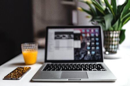 MacBook Pro Desk Orange Juice photo
