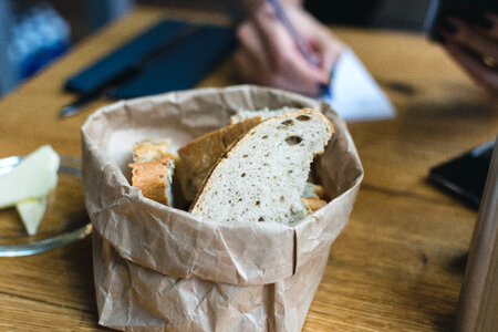 Freshly baked bread with butter starter