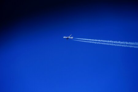Sky blue blue passenger aircraft photo