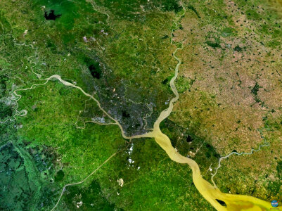 Yangon metropolitan area by Satellite photo