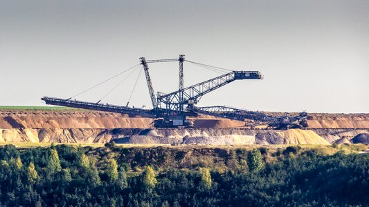 Open pit mining bucket wheel excavators overburden photo