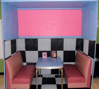 Diner booth pink photo