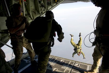 Jumping training military photo