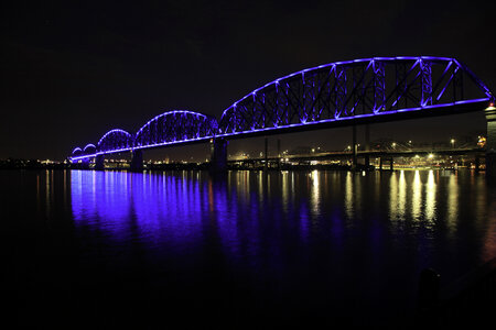 Bridge over the Water at night in Louisville, Kentucky