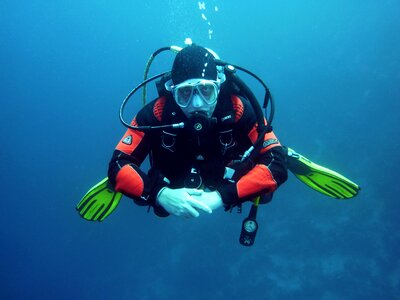 Underwater underwater world diving suit photo